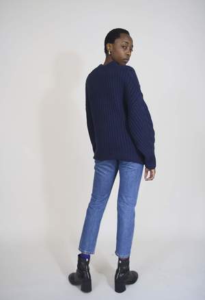 Yuka Paris Flora Chunky Cable Knit - Navy Yuka Paris Flora Chunky Cable Knit - Navy