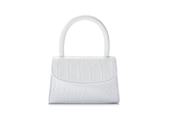 BY FAR Mini Croco Embossed Leather Tote - White BY FAR Mini Croco Embossed Leather Tote - White