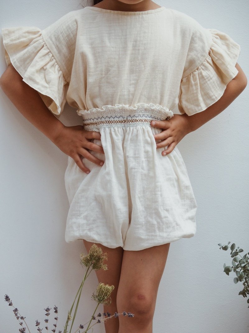 KIDS Liilu Smock Bloomer - Cru Natural