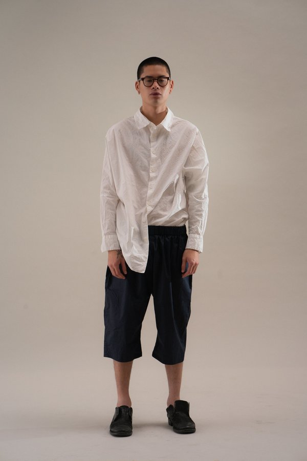 Casey Casey Light Cotton Yama Drawstring Short - Navy | Garmentory