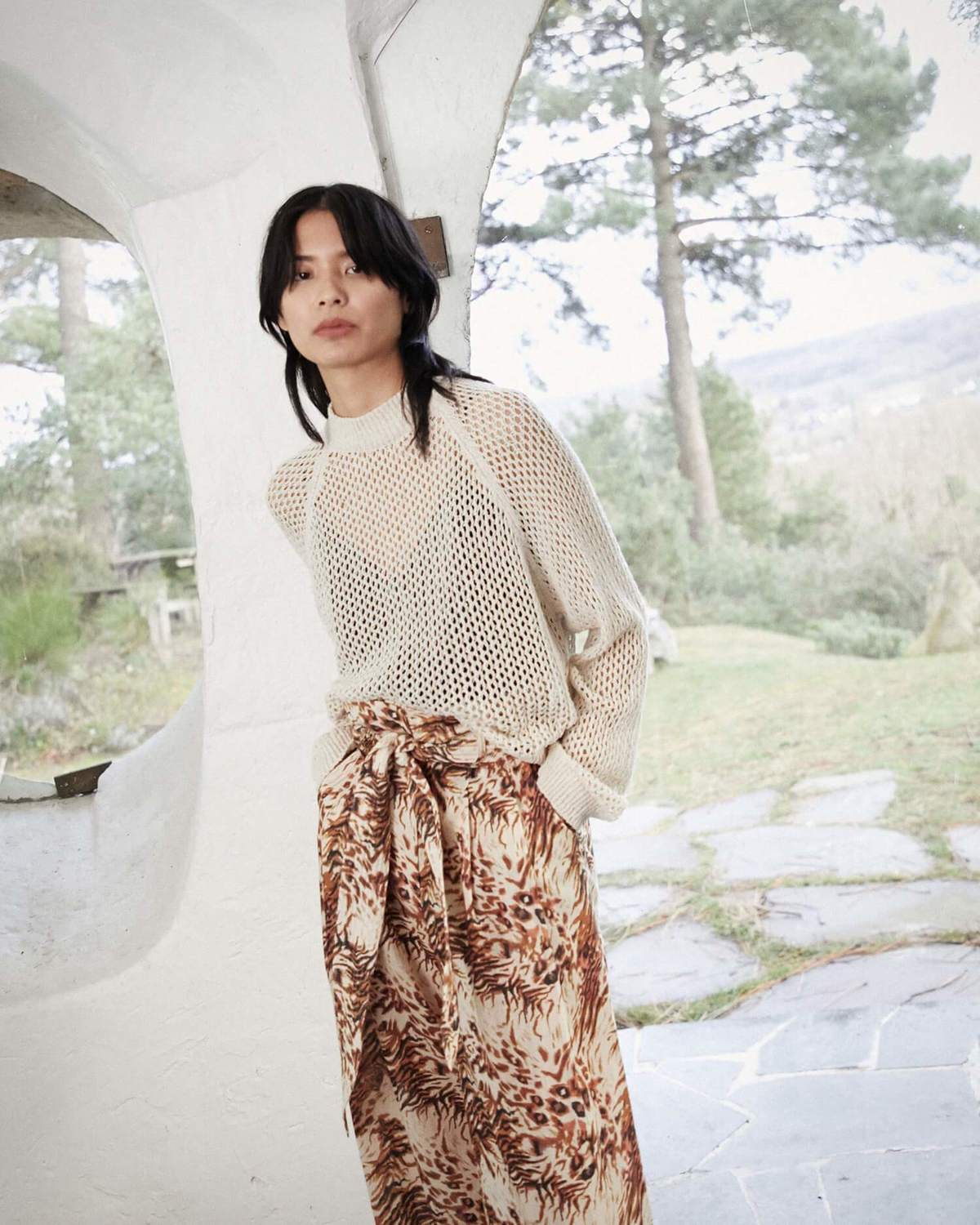 Nanushka CASEY Open knit sweater - Creme | Garmentory