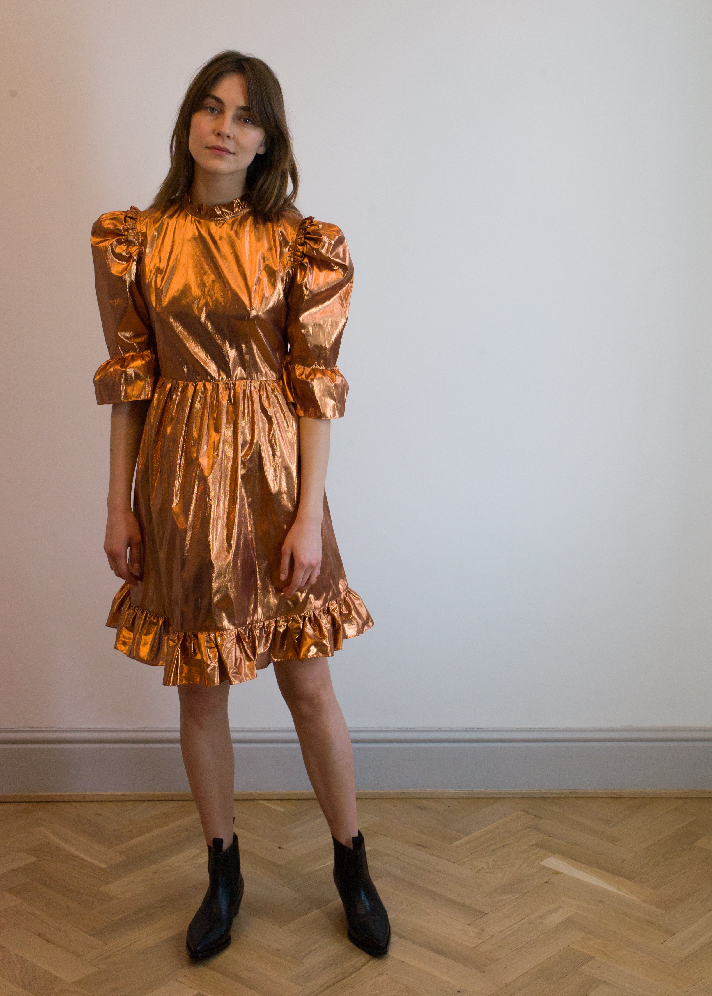 Batsheva Lamé Mini Dress Garmentory