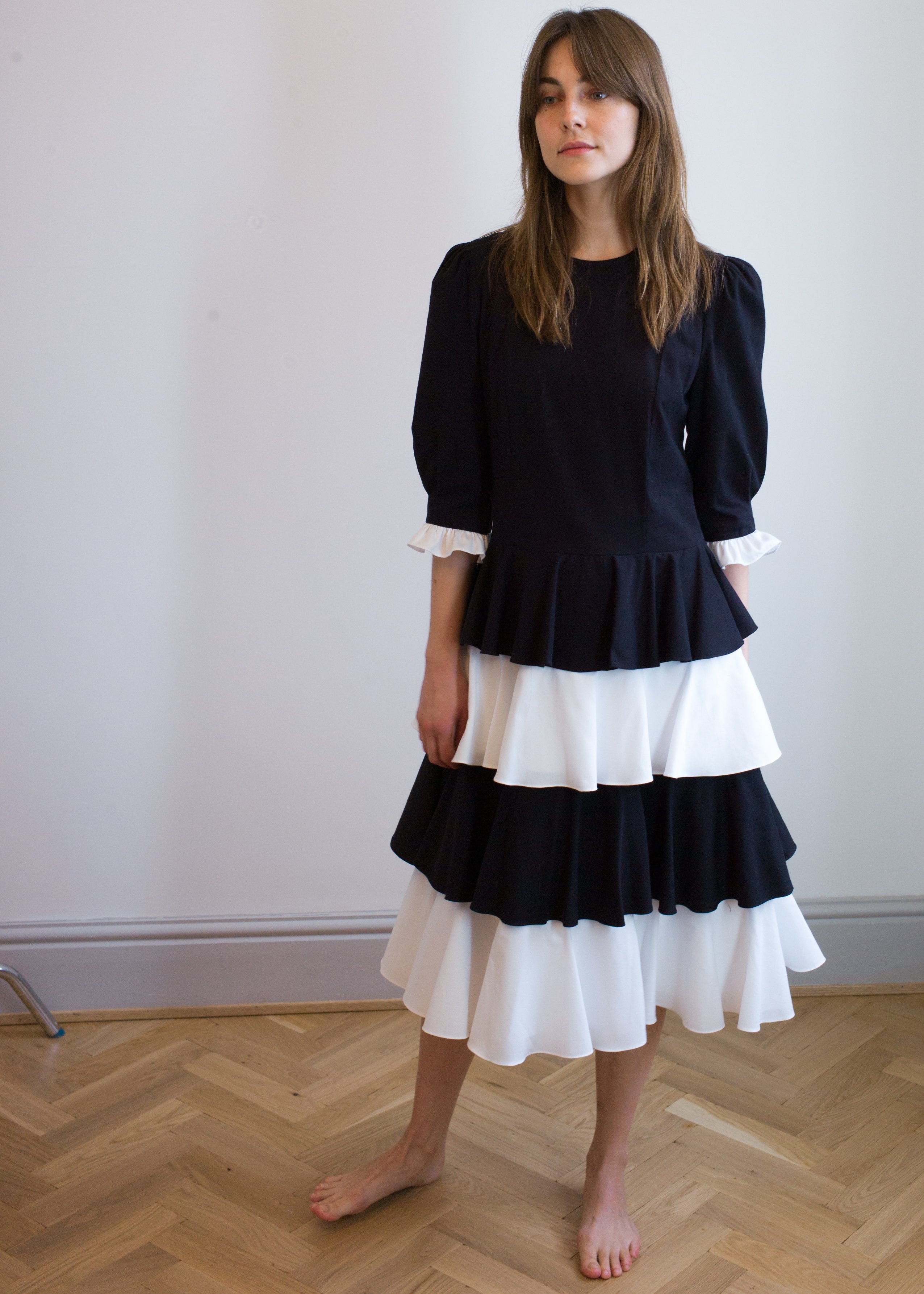 Batsheva Layer Dress - Black/White