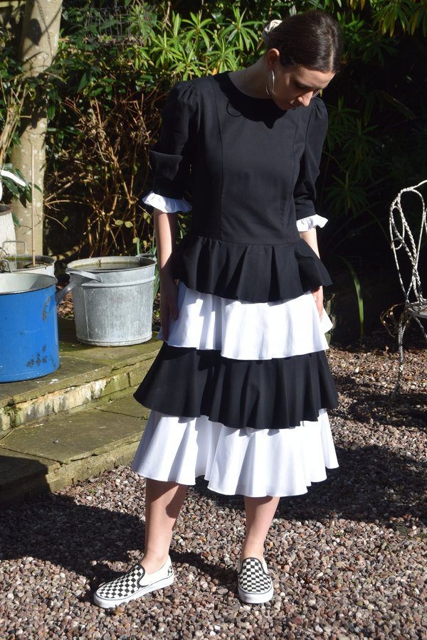 Batsheva Layer Dress - Black/White | Garmentory