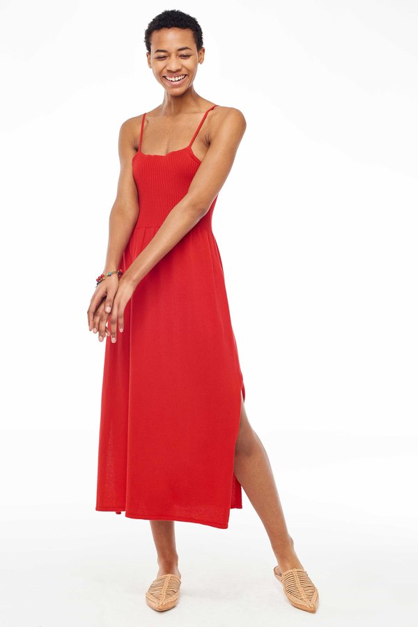 Hesperios Gayle Summer Strappy Dress - Poppy Red | Garmentory