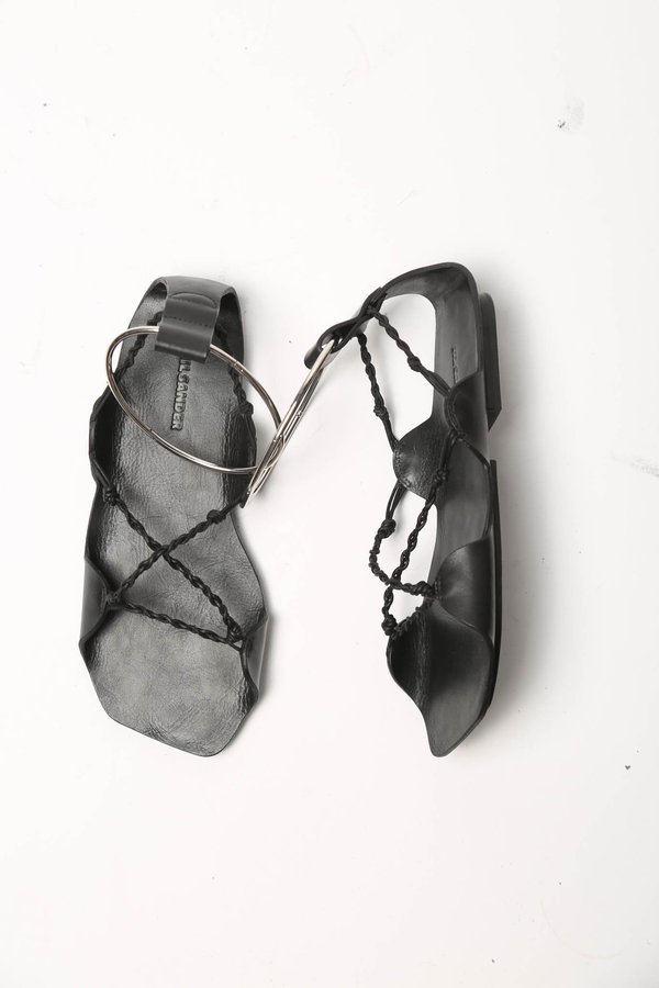 Jil Sander Naim Anklet Sandals - Black | Garmentory