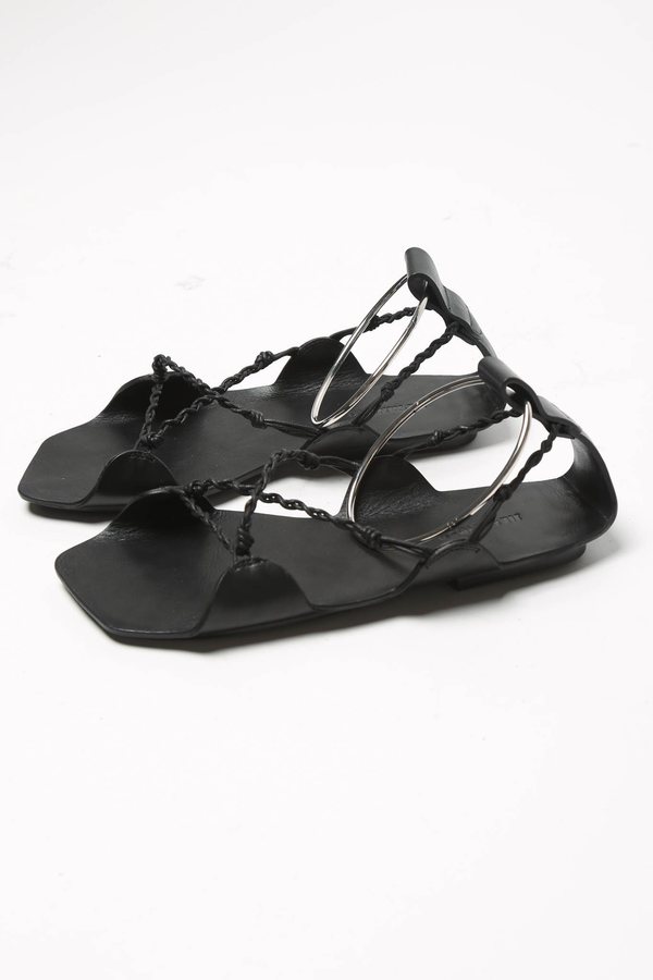 Jil Sander Naim Anklet Sandals - Black | Garmentory