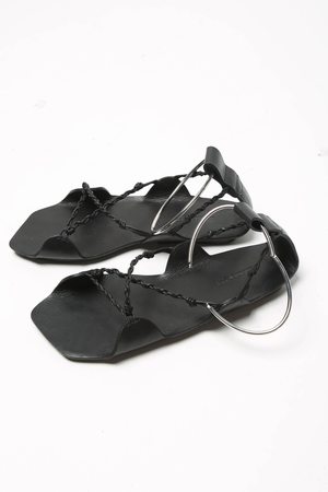 Jil Sander Naim Anklet Sandals - Black | Garmentory