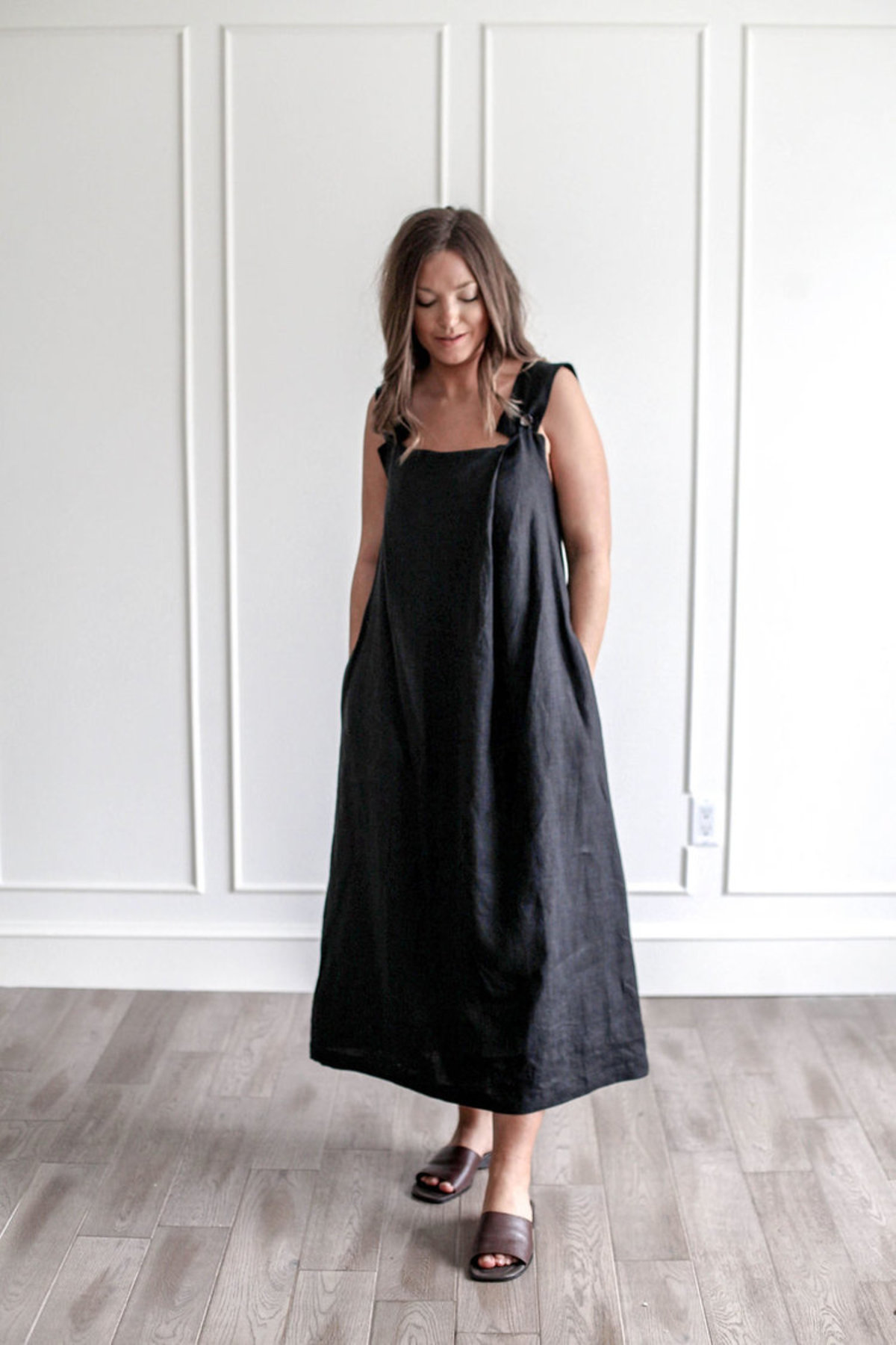 chinese dress ladies Marlow Pinafore Dress in Black Small main image 1