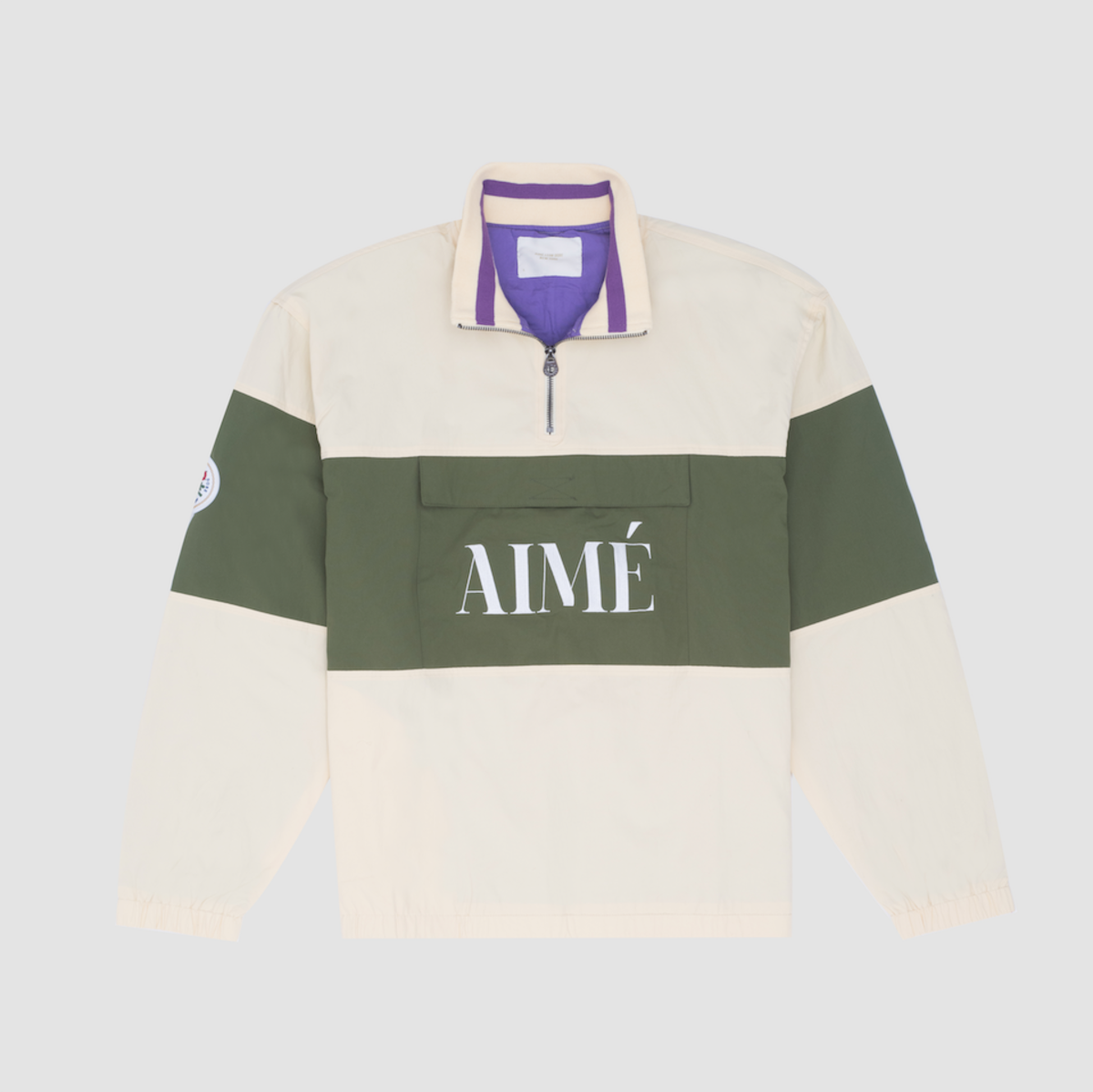 Aimé Leon Dore Nylon Quarter Zip Pullover, Beach Sand Combo Aimé Leon Dore Nylon Quarter Zip Pullover, Beach Sand Combo