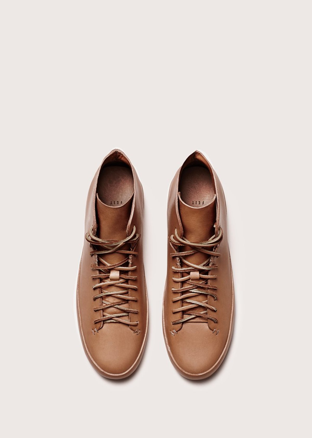 Feit Men\'s Hand Sewn High Top Tan Leather Shoes 9 US M / 8.5 UK / 42 EU FEIT Hand Sewn High Rubber Shoes Size 38 Semi-Cordovan  main image 4