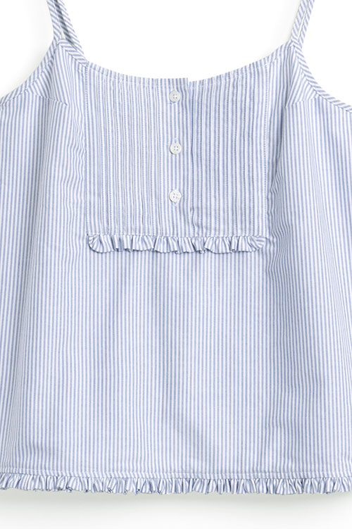 The Sleep Shirt Pink Tuck Camisole Blue Oxford Stripe The Sleep Shirt Pink Tuck Camisole Blue Oxford Stripe