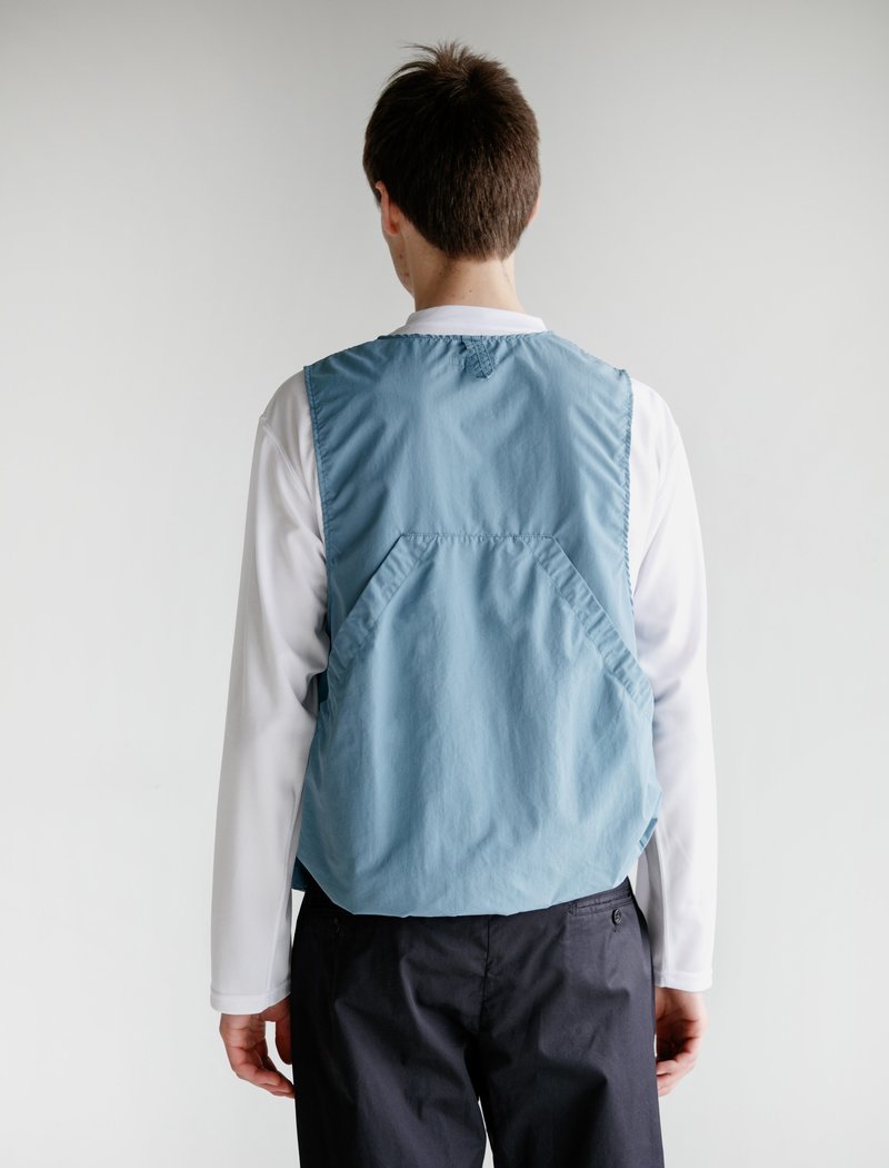Engineered Garments　FOWL VEST-TAFFETA Engineered Garments Acrylic Coated Nylon Taffeta Fowl Vest - Blue
