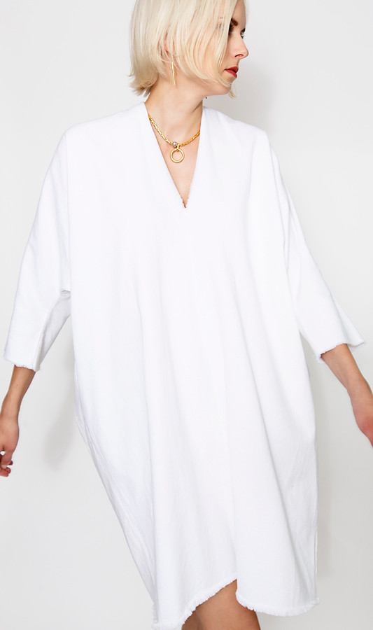Miranda Bennett Muse Dress, Denim in White Miranda Bennett Muse Dress, Denim in White