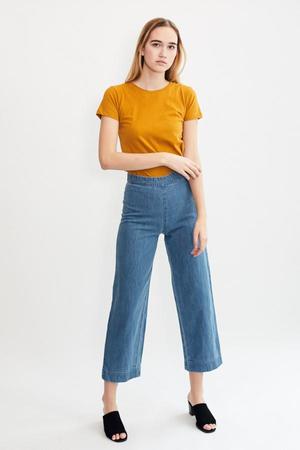 Ali Golden Side Zip Pant - Denim 