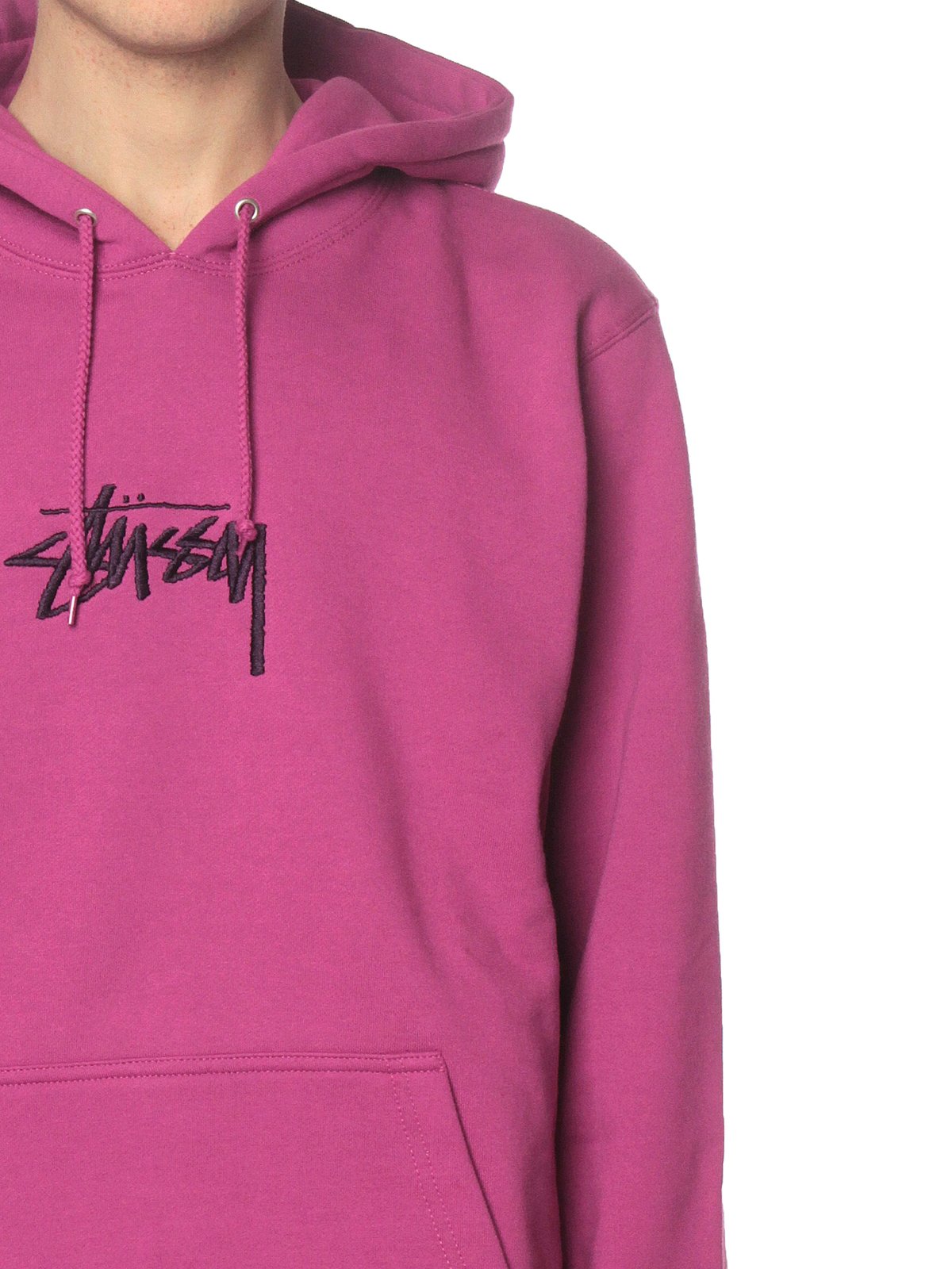 Stussy Stock Logo Hoodie - Berry | Garmentory