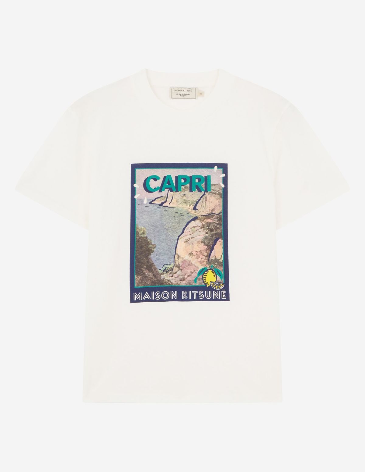 Maison Kitsune Locandina Tee Shirt - Ecru - Image 3 of 5