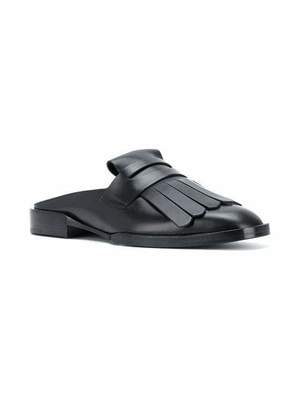 Robert Clergerie Yumi Flat Open Back Loafer - Black | Garmentory
