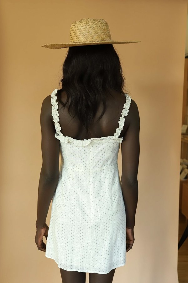 Line & Dot Lille Polka Dot Mini Dress - White Line & Dot Lille Polka Dot Mini Dress - White
