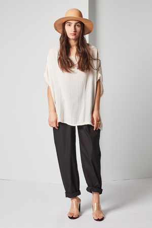 Black Crane Double Gauze Top Black Crane Double Gauze Top