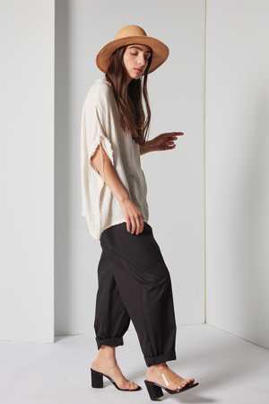 Black Crane Double Gauze Top Black Crane Double Gauze Top