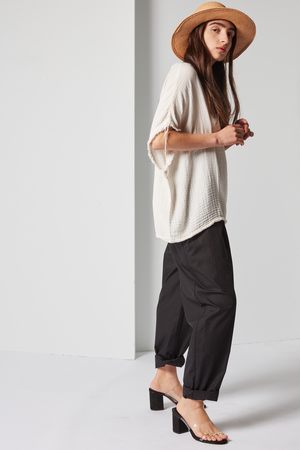 Black Crane Double Gauze Top Black Crane Double Gauze Top
