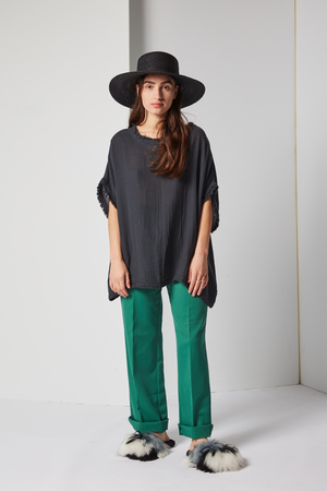 Black Crane Double Gauze Top Black Crane Double Gauze Top