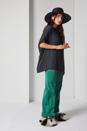 Black Crane Double Gauze Top Black Crane Double Gauze Top