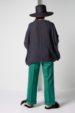 Black Crane Double Gauze Top Black Crane Double Gauze Top