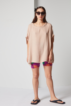 Black Crane Double Gauze Top Black Crane Double Gauze Top