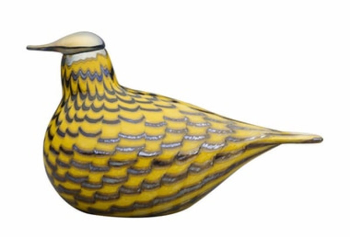 工芸品  birds oiva toikka grouce yellow Oiva Toikka, a Yellow Grouse (Keltariekko) glass bird
