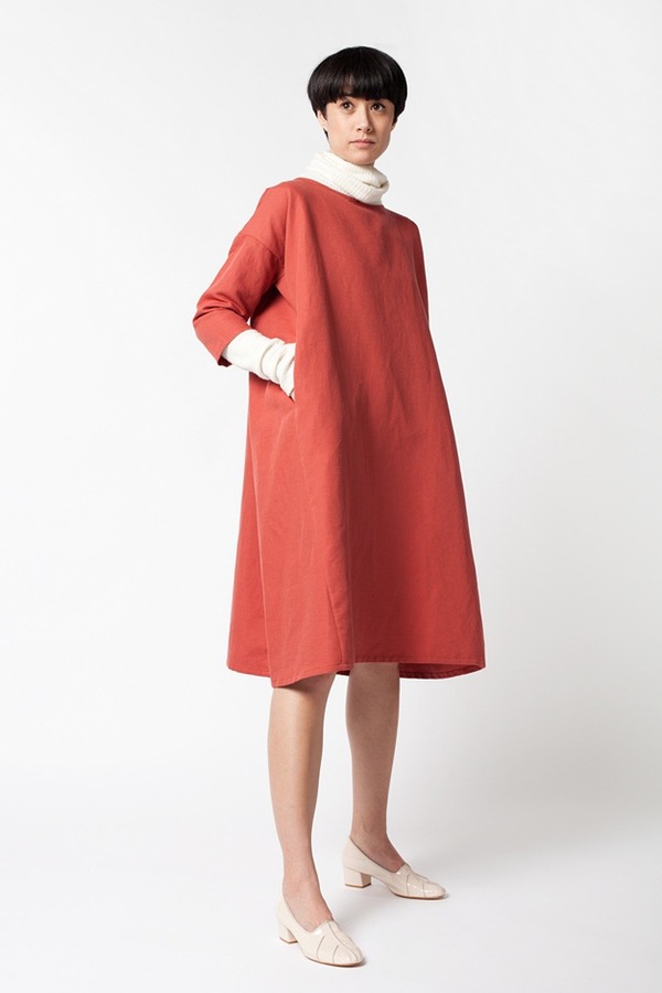knee length dresses for ladies Linen Maxi Dress w/ Contrast Stitching & Wide Tie Straps main image 1