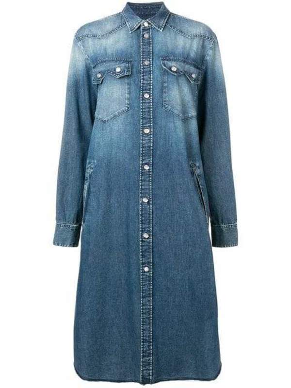 MM6 Maison Margiela Denim Shirt Dress - Blue | Garmentory