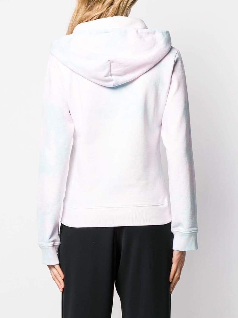 MM6 MAISON MARGIELA Logo Tie-Dye Effect Hoodie - Pink/Blue