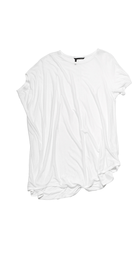 Obakki Side Drape Sheer Knit T-Shirt Obakki Side Drape Sheer Knit T-Shirt