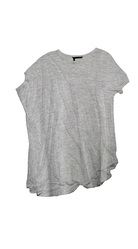 Obakki Side Drape Sheer Knit T-Shirt Obakki Side Drape Sheer Knit T-Shirt