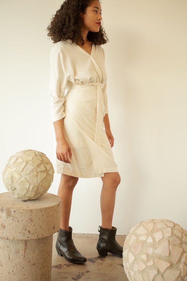 white christmas dresses Zimmermann Silk Wrap Midi Dress Crème Crme