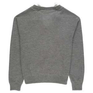 ALEXANDER  WANG ニット グレー S Grey Wool-Cotton Draped Back Cardigan in HEATHER GREY | alexanderwang®
