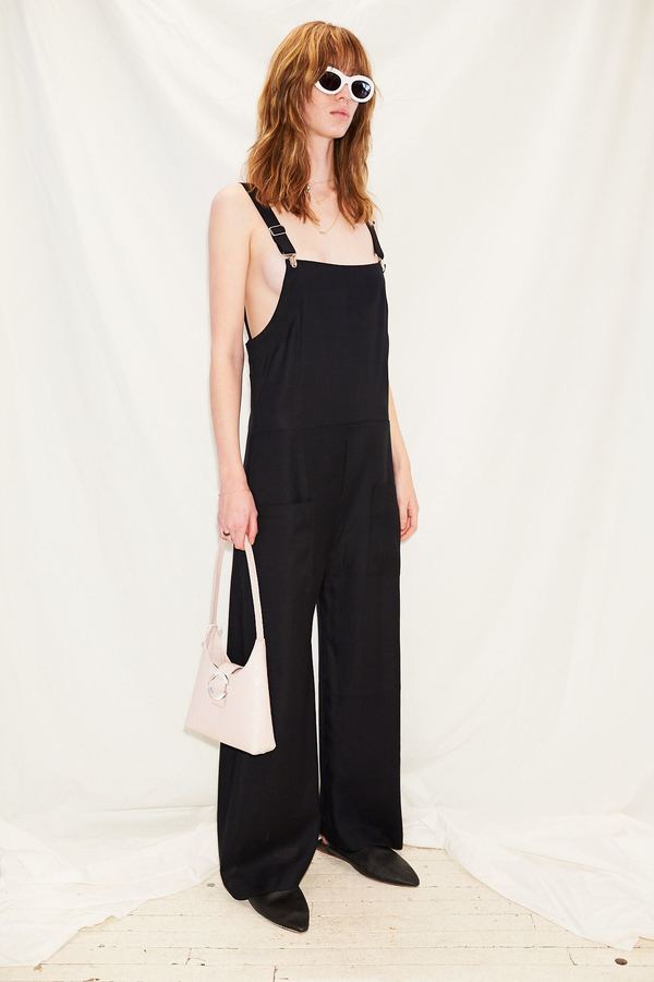 Assembly Linen Oversized Overalls - Black | Garmentory