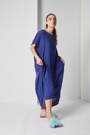 Black Crane Pleated Cocoon Dress Black Crane Pleated Cocoon Dress