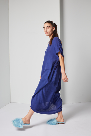 Black Crane Pleated Cocoon Dress Black Crane Pleated Cocoon Dress