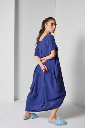 Black Crane Pleated Cocoon Dress Black Crane Pleated Cocoon Dress