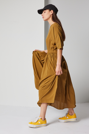 Black Crane Pleated Dress Black Crane Pleated Dress