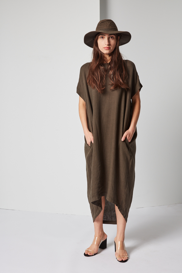 Black Crane Pleated Cocoon Dress Black Crane Pleated Cocoon Dress