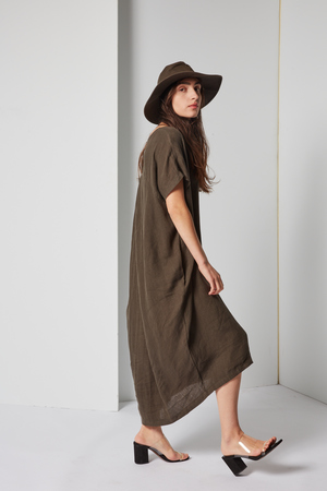 Black Crane Pleated Cocoon Dress Black Crane Pleated Cocoon Dress