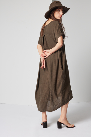 Black Crane Pleated Cocoon Dress Black Crane Pleated Cocoon Dress