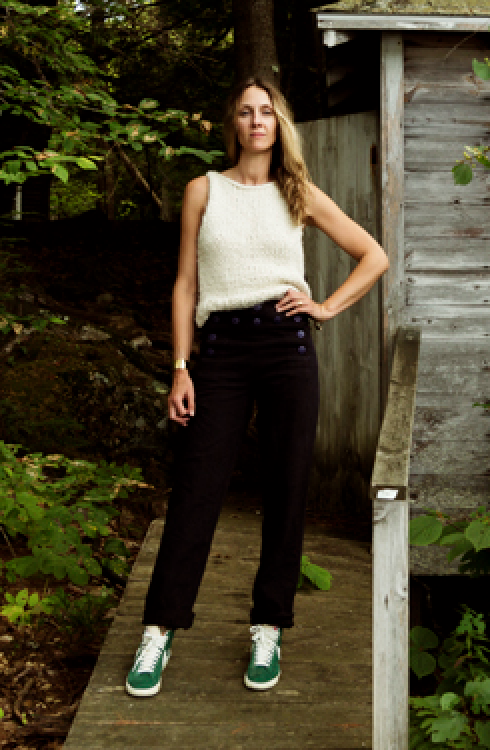 Nahanni Arntzen Daniel sailor pants in dark Nahanni Arntzen Daniel sailor pants in dark