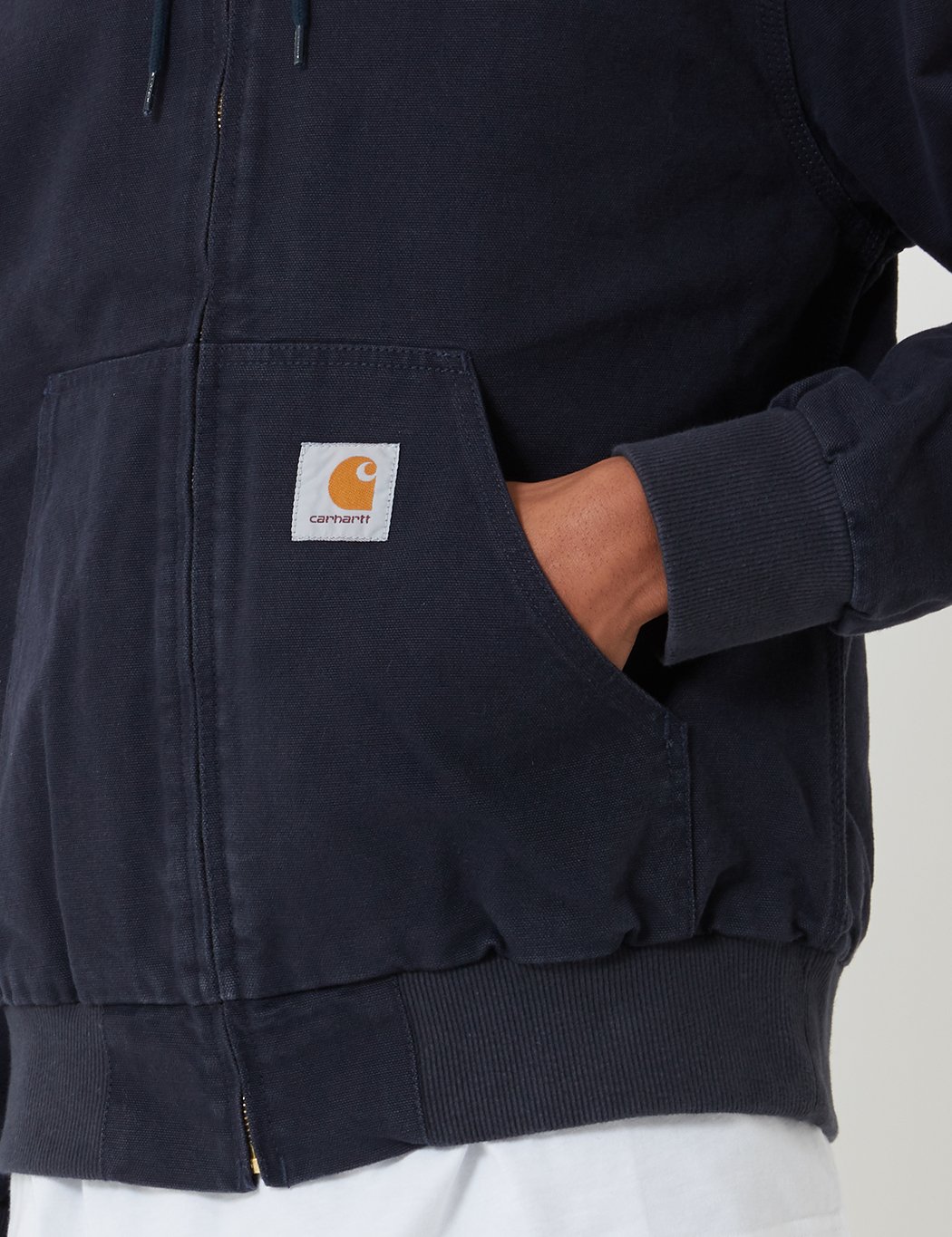 CARHARTT WIP Active Jacket Dark Navy Blue Rinsed Garmentory