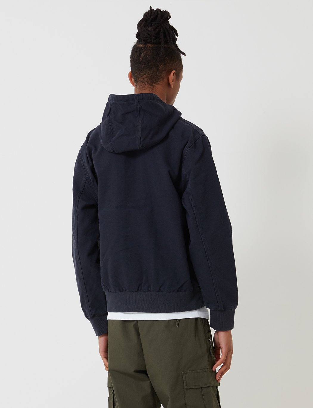 CARHARTT WIP Active Jacket Dark Navy Blue Rinsed Garmentory