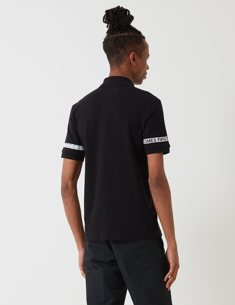 Fred Perry Art Comes First Taped Pique Shirt - Black | Garmentory